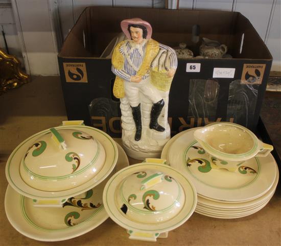 Doulton Lynn pt dinner service, Chinese tea set, Staffordshire flat back, etc
